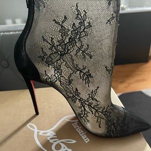 Brand new Christian Louboutin lace booties.